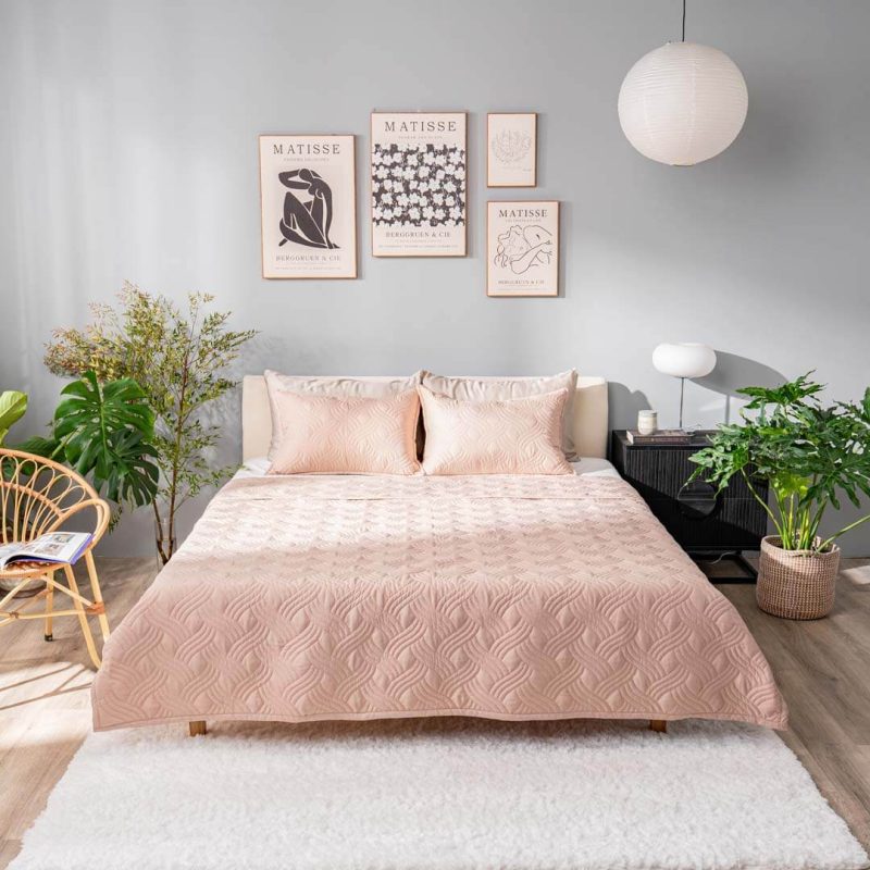 Bộ chăn chần, vỏ gối microfiber mềm mại, kháng khuẩn Amando Luna 3 chi tiết