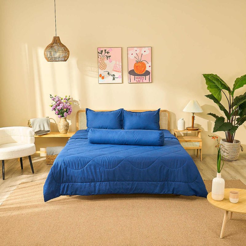 Bộ chăn ga chun Amando Rina 5 chi tiết thông thoáng mềm mại