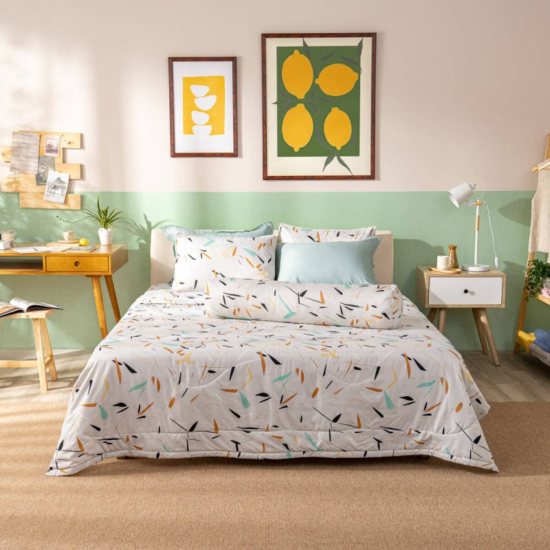 Bộ ga chun microfiber Amando Ellie họa tiết