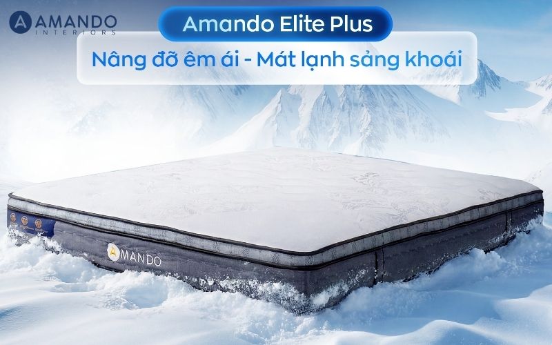 8 bí quyết chọn nệm thoáng khí phù hợp với nhu cầu sử dụng 6 Nệm lò xo túi độc lập Amando Elite Plus