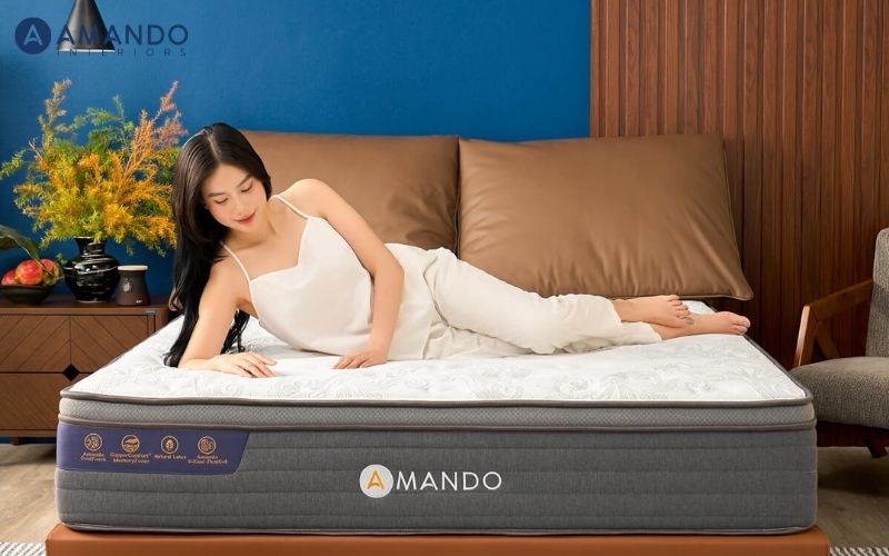 Nệm lò xo Amando Elite Grand dày 28cm nổi bật với công nghệ làm mát tiên tiến