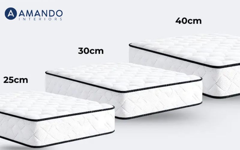 Nệm lò xo dày 40cm có độ dày vượt trội so với các loại nệm lò xo thông thường