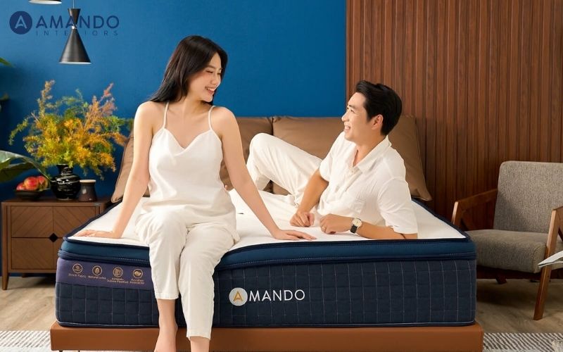 Nệm lò xo Amando mang đến sự kết hợp hoàn hảo giữa công nghệ nâng đỡ tiên tiến, chất liệu cao cấp và thiết kế tinh tế châu Âu