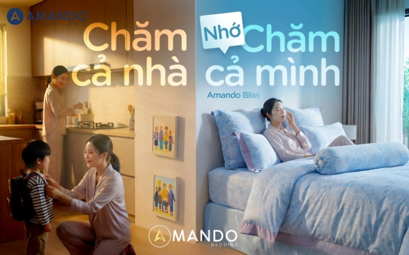 Các dòng chăn ga Amando và chất liệu cao cấp