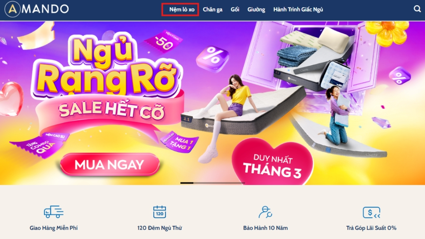 HƯỚNG DẪN MUA SẮM TRỰC TUYẾN TẠI AMANDO 1 huong dan mua hang amando