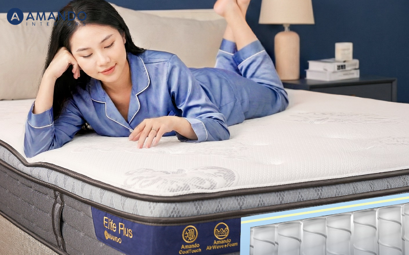 Nệm lò xo Amando Elite Plus foam gel tản nhiệt