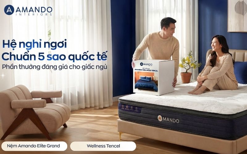 Mua nệm lò xo 220x200 cao cấp tại Amando