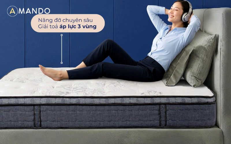 Mua nệm trả góp ở đâu uy tín? Ưu đãi trả góp 0% khi mua nệm lò xo Amando 6 Nệm lò xo Amando Elite Plus