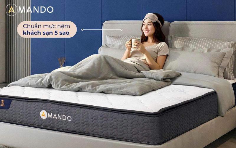 Amando Elite Original mang đến sự cân bằng giữa độ êm ái, khả năng nâng đỡ và độ bền khi sử dụng lâu dài