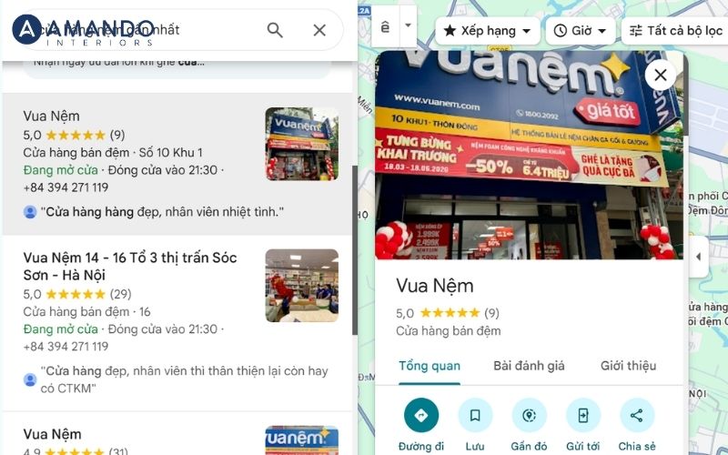 Cửa hàng nệm gần nhất – Cách tìm nhanh, chọn đúng địa chỉ 3 Chọn cửa hàng nệm gần nhất có đánh giá tốt