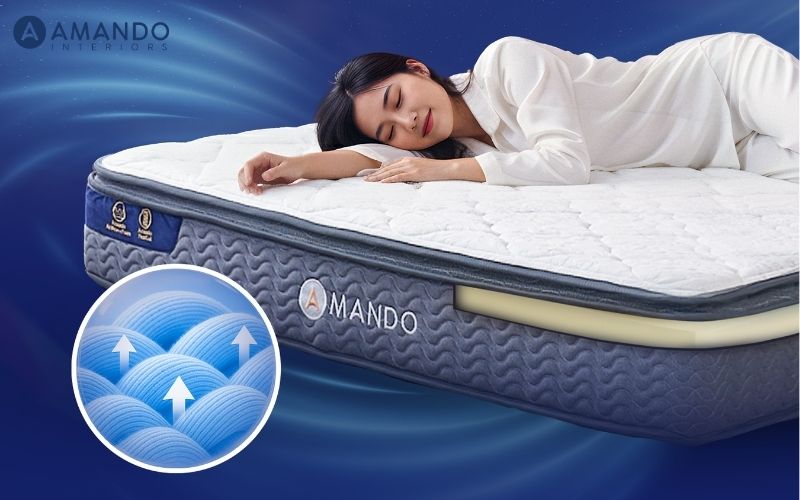 Đệm gel làm mát là gì? Top 10 mẫu nệm phù hợp cho mùa nóng 4 Nệm lò xo Amando Elite Original