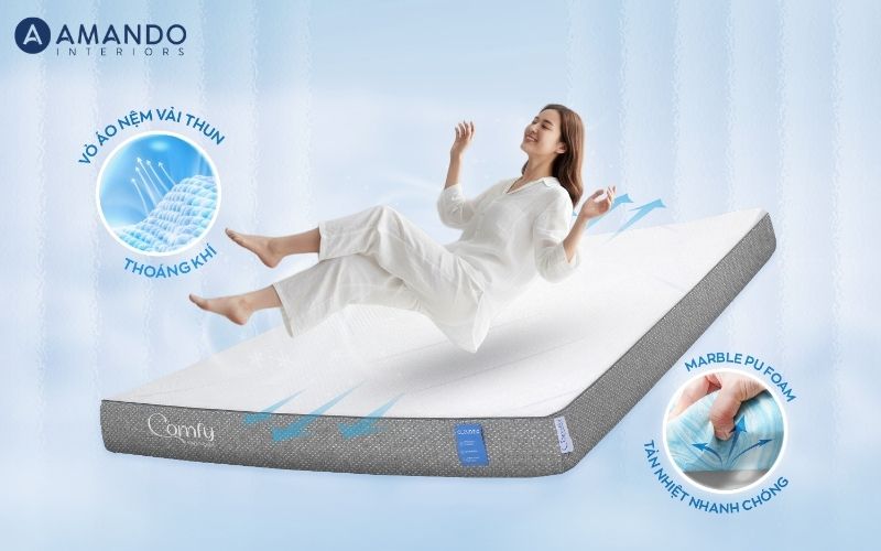 Đệm gel làm mát là gì? Top 10 mẫu nệm phù hợp cho mùa nóng 9 Nệm foam Comfy Cloud 2.0