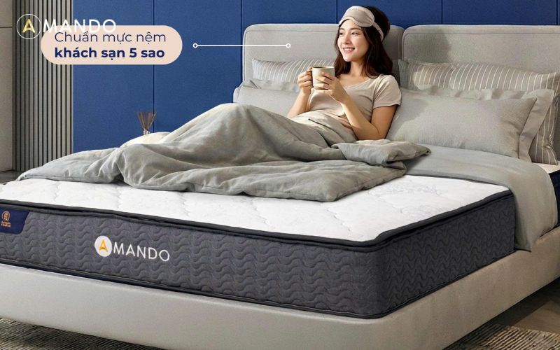 Top 6 loại đệm thoáng khí cho mùa hè giúp cải thiện giấc ngủ 11 Amando Elite Original mang đến trải nghiệm ngủ theo tiêu chuẩn cao cấp mà vẫn đảm bảo sự thoáng mát.