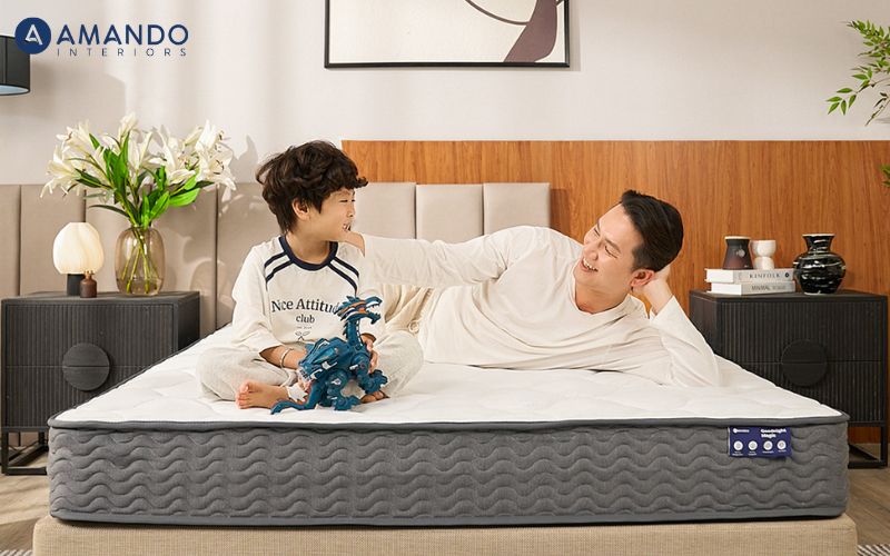 Đệm trẻ em loại nào tốt? Kinh nghiệm khi chọn đệm cho bé 5 Nệm lò xo Amando Goodnight Magic mang đến trải nghiệm ngủ êm ái và dễ chịu