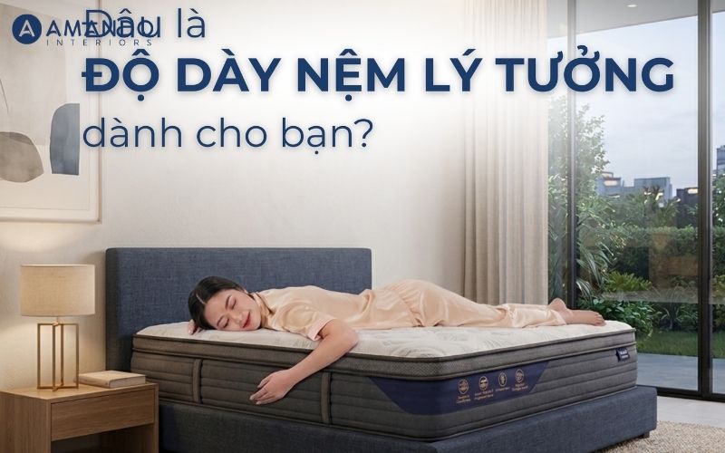 Độ dày nệm ảnh hưởng trực tiếp đến sự thoải mái và khả năng nâng đỡ cơ thể