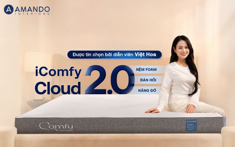 Kích thước nệm cho 2 người nằm bao nhiêu là chuẩn? 15 Nệm foam Comfy Cloud 2.0