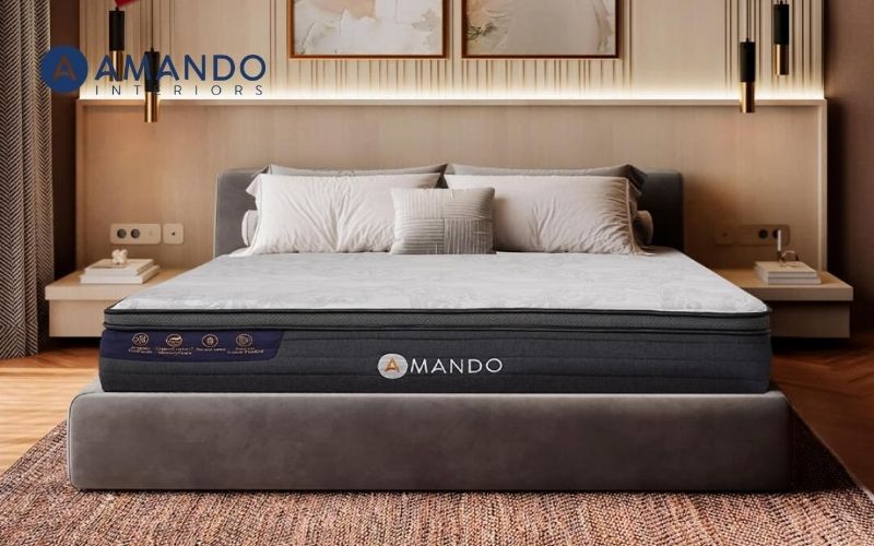 Nệm Amando Elite Grand với thiết kế cao cấp, lớp áo nệm sang trọng.