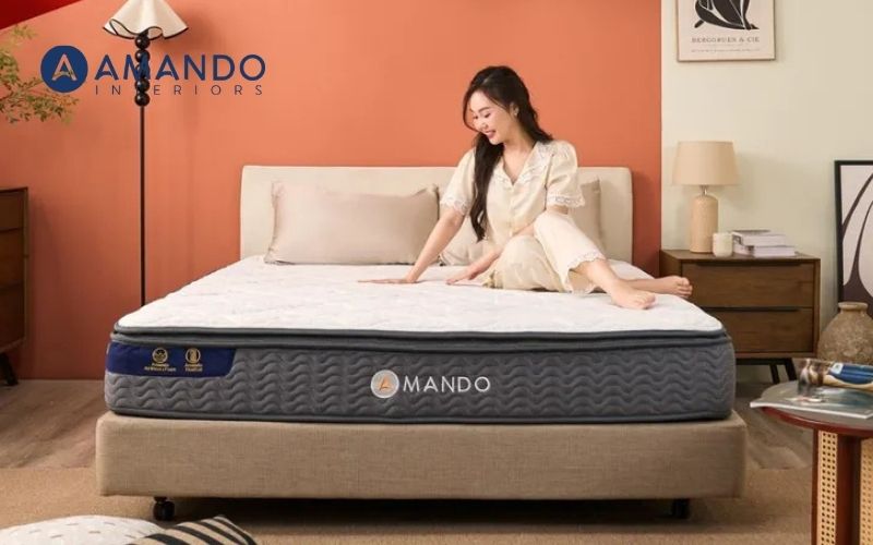 Nệm lò xo túi độc lập Amando Elite Original với cấu trúc nâng đỡ từng điểm riêng biệt.