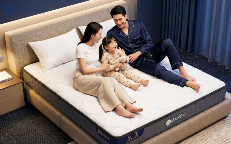 Mua nệm ở đâu Thái Bình? Top 8 cửa hàng nệm uy tín, giá tốt 2026 3 Amando còn đầu tư vào trải nghiệm hậu mãi