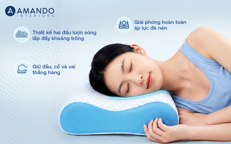 Top 5 mẫu gối chống ngáy hiệu quả được ưa chuộng 4 Gối foam Comfy Nami ngủ nhanh mây tuyết, định hình cổ