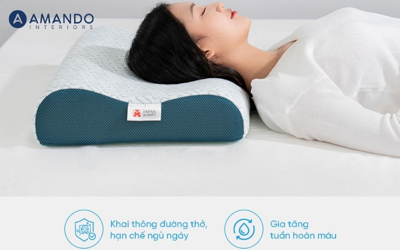 Top 5 mẫu gối chống ngáy hiệu quả được ưa chuộng 5 Gối foam Aeroflow iCool làm mát công thái học