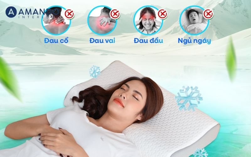 Top 5 mẫu gối chống ngáy hiệu quả được ưa chuộng 6 Gối cao su Gummi Contour giảm nhức mỏi, massage cổ vai gáy
