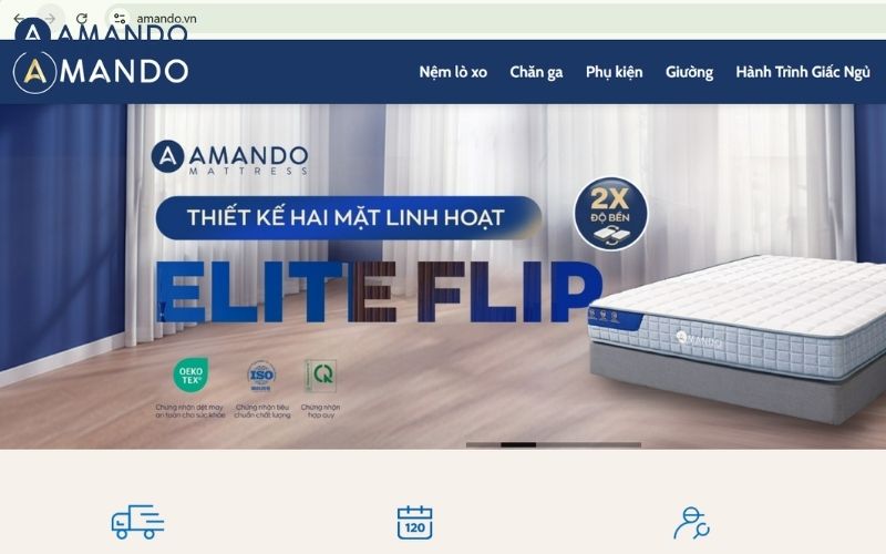 Mua nệm ở đâu Quận 6 uy tín, chất lượng, giá ưu đãi? 2 Mua nệm chính hãng trên website của Amando