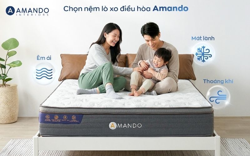 Mua nệm ở đâu Quận 2 giá tốt? Top 8 cửa hàng nệm nên lựa chọn 2 Amando - địa chỉ mua nệm lò xo chất lượng quận 2
