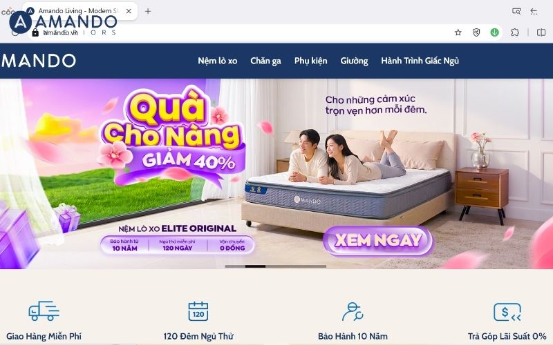 Top 10 cửa hàng nệm Quảng Bình uy tín, chất lượng, giá tốt 2 Mua nệm online chất lượng tại Amando