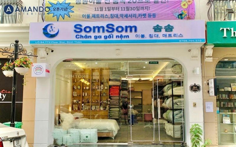 Không gian chăn ga gối đệm phong cách Hàn Quốc tại Somsom