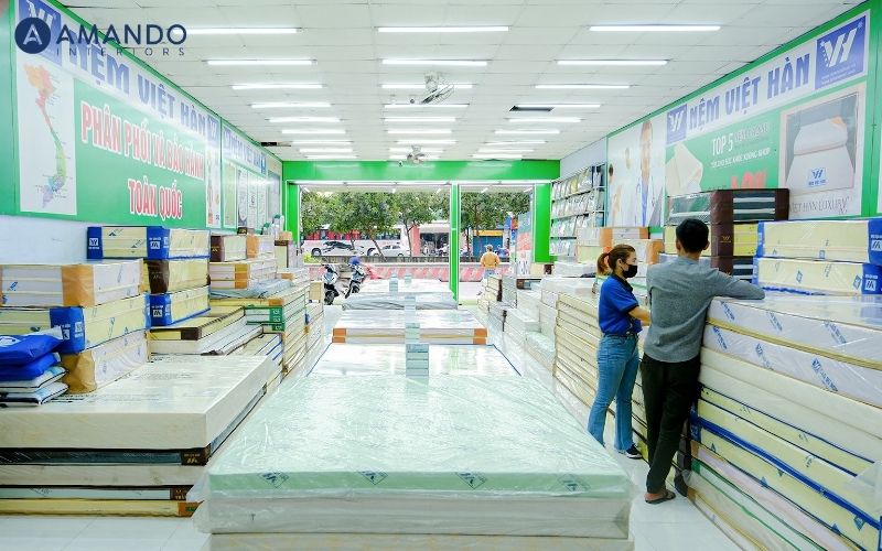 Không gian trưng bày các dòng nệm tại Việt Hàn