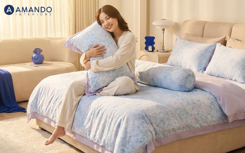 Chăn ga gối Amando hiện đại, đa dạng chất liệu và thiết kế