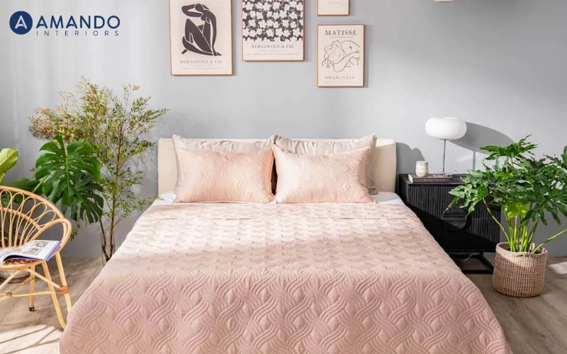 Bộ chăn chần, vỏ gối Microfiber mềm mại, kháng khuẩn Amando Luna