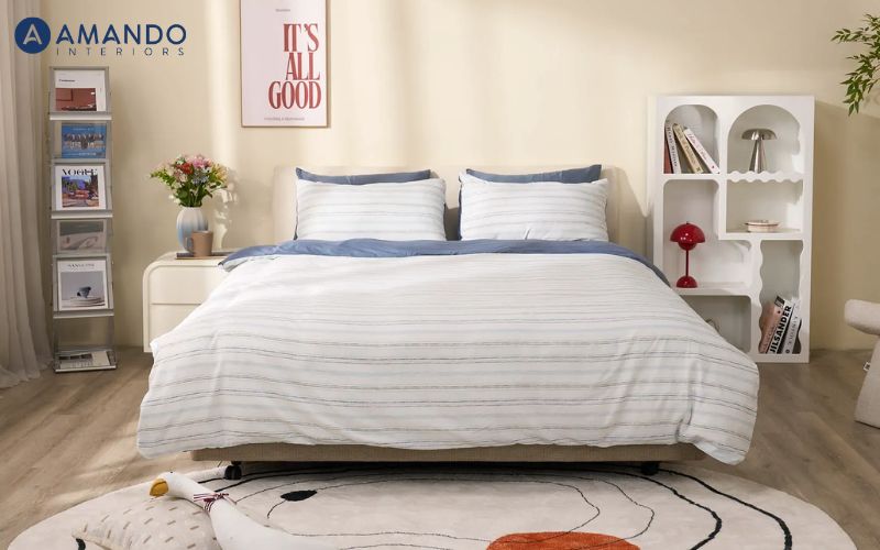 Bộ ga chun vỏ chăn Goodnight Airsilk Flora 4 chi tiết