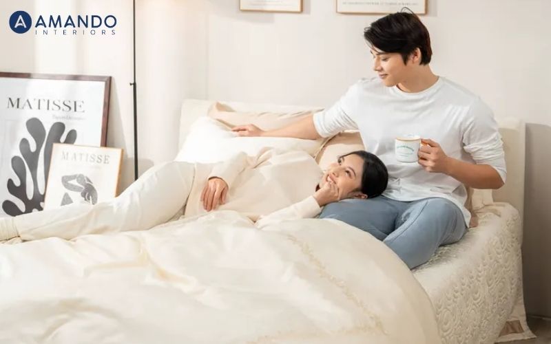 Giải đáp: Chăn ga gối đệm cưới nên chọn màu gì phong thủy? 2 Màu sắc chăn đệm cưới hài hòa giúp phòng ngủ thêm lãng mạn