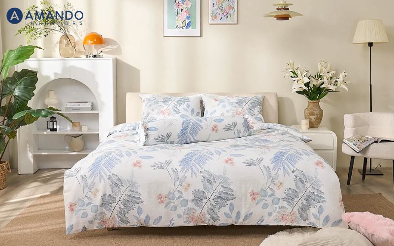 Nên mua chăn ga gối nệm cưới của hãng nào đẹp, chất lượng? 19 Bộ ga chun sợi gỗ thiên nhiên Tencel Amando Aleena