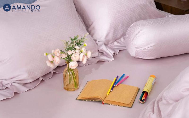 Nên mua chăn ga gối nệm cưới của hãng nào đẹp, chất lượng? 14 Bộ chăn ga lụa Tencel cao cấp Amando Lagom 5 chi tiết