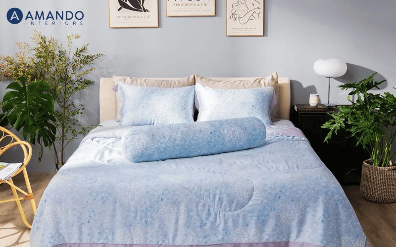 Nên mua chăn ga gối nệm cưới của hãng nào đẹp, chất lượng? 15 Bộ ga chun lụa Tencel cao cấp Amando Bliss