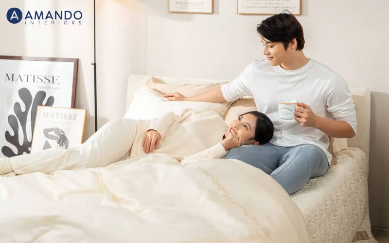 Nên mua chăn ga gối nệm cưới của hãng nào đẹp, chất lượng? 18 Bộ chăn ga lụa Tencel cao cấp Amando Soulmate